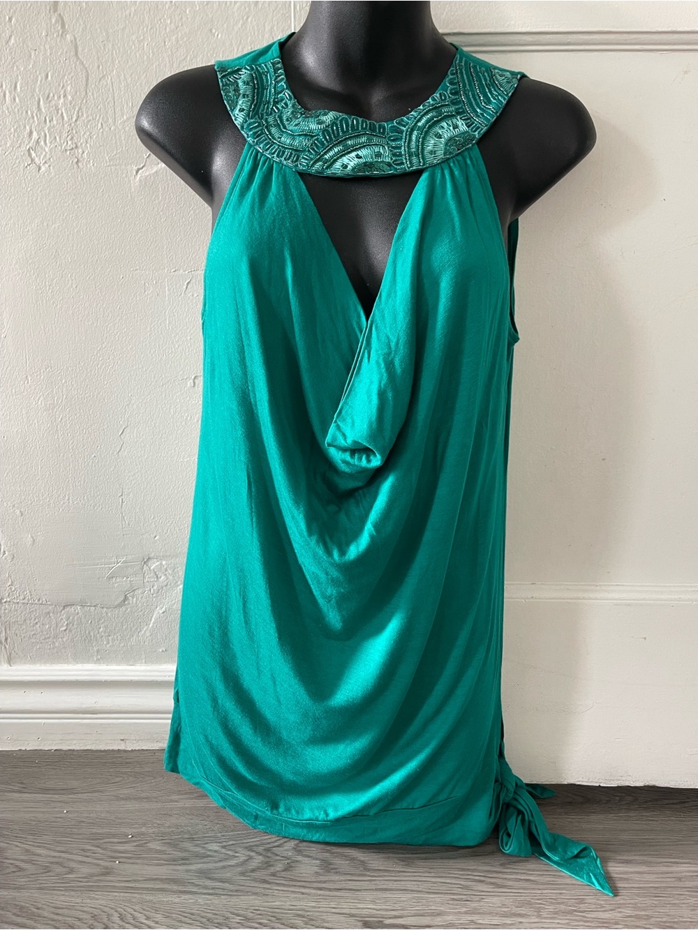 Y2K Arden B teal beaded fairy top